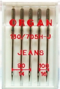 Иглы Organ джинс № 90(3),100(2), 5 шт.