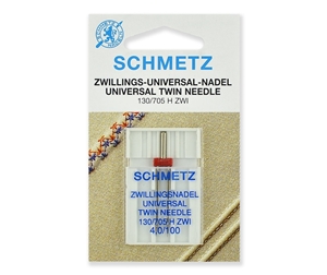 Иглы Schmetz двойные стандартные № 100/4.0, 1 шт.