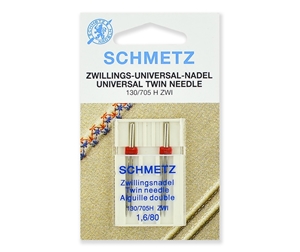 Иглы Schmetz двойные стандартные № 80/1.6, 2 шт.