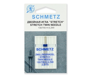 Иглы Schmetz двойные стрейч № 75/2.5, 1 шт.