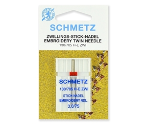 Иглы Schmetz двойные вышивальные № 75/3.0, 1 шт.
