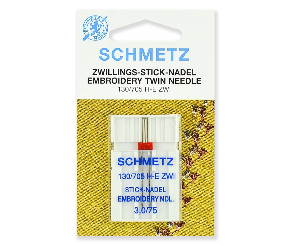 Иглы Schmetz двойные вышивальные № 75/3.0, 1 шт.