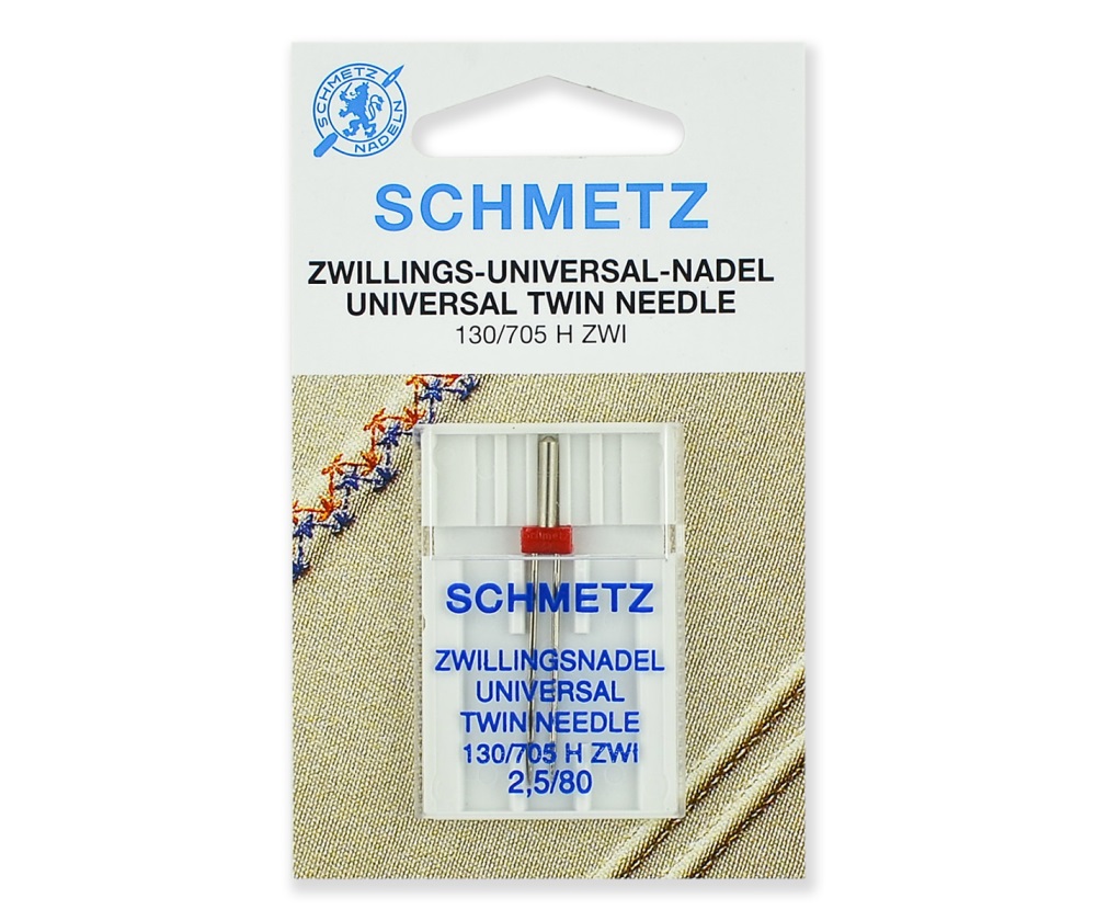 Иглы Schmetz двойные стандартные № 80/2.5, 1 шт.