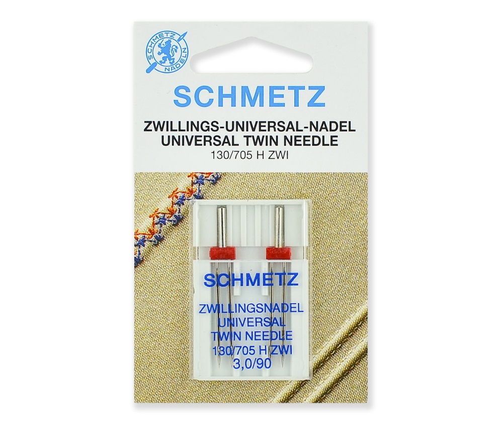 Иглы Schmetz двойные стандартные № 90/3.0, 2 шт.