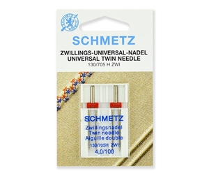 Иглы Schmetz двойные стандартные № 100/4.0, 2 шт.
