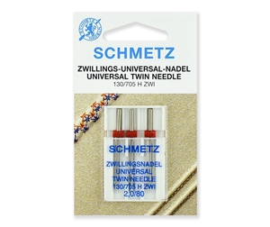 Иглы Schmetz двойные стандартные № 80/2.0, 3 шт.