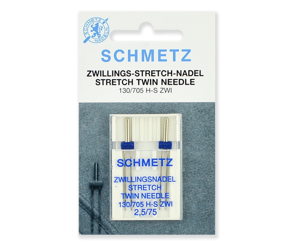 Иглы Schmetz двойные стрейч № 75/2.5, 2 шт.