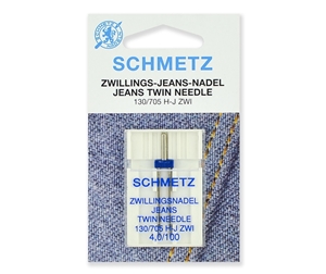 Иглы Schmetz двойные джинс № 100/4.0, 1 шт.