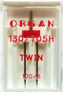 Иглы Organ двойные стандартные № 100/6.0, 1 шт.