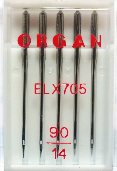 Иглы Organ для плоскошовных машин № 90, 5 шт.