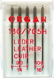 Иглы Organ для кожи № 90(3),100(2), 5 шт.