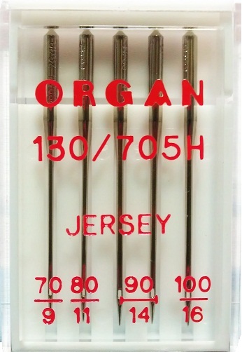 Иглы Organ джерси № 70, 80, 90(2),100, 5 шт.