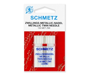 Иглы Schmetz двойные для металлизированных нитей № 90/3.0, 1 шт.